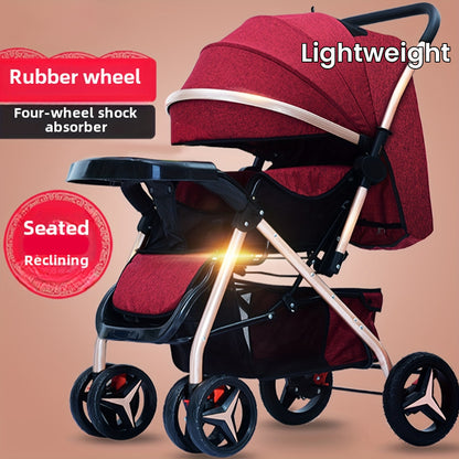 Strolling Baby God Tool Baby stroller can sit, lie down, and fold in both directions. It is a lightweight baby stroller with a safe hand and cart, As Halloween, Chrismas Gift
