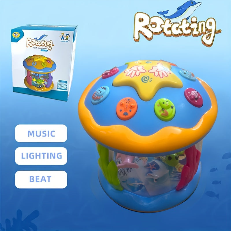 Children's Multifunctional Hand Drum Music Light Sound and Educational Baby Ocean Hand Drum Baby Toy Fun Toy