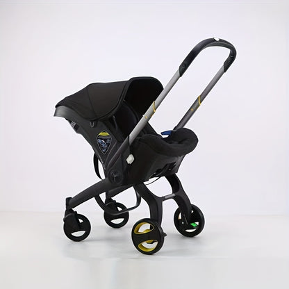 4-in-1 Baby Stroller | Adjustable Pushchair With Canopy | Compact Foldable Infant Carriage | 39 Inch Height, 23.6 Inch Depth, 17.3 Inch Width | Comfortable Pram For Travel And Outdoor Use