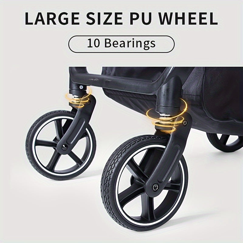 Baby stroller, one click folding, safety guardrail, lightweight foldable portable four-wheel children's handcart, baby umbrella cart, As Halloween, Chrismas Gift