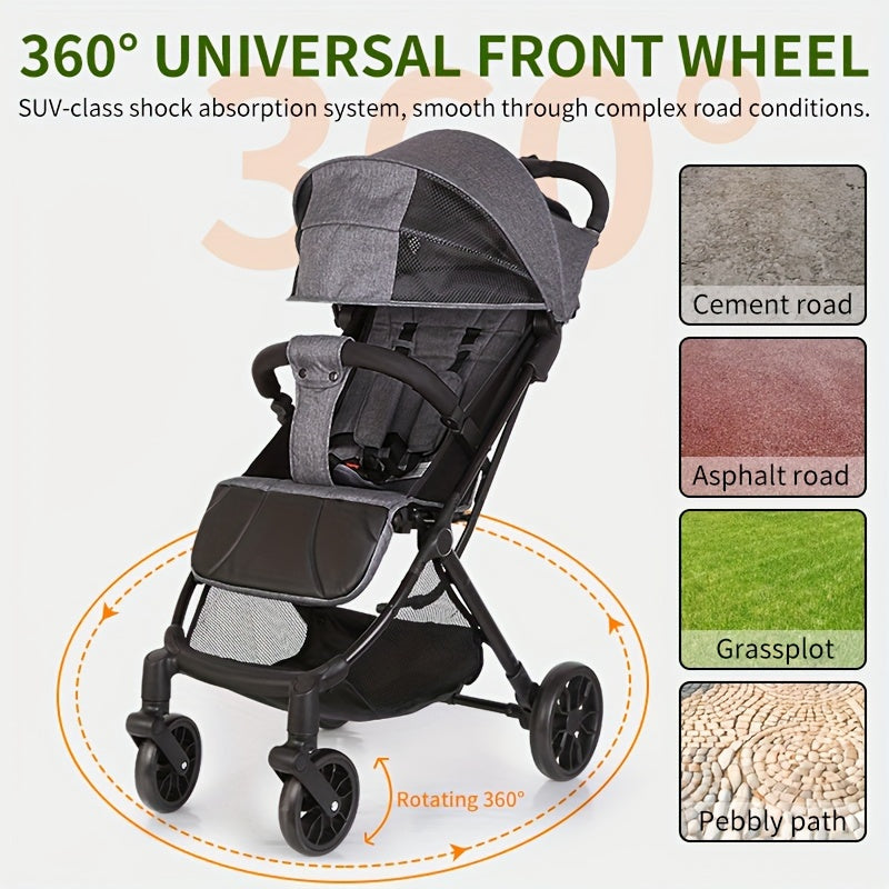 Foldable Pocket Cart, Mesh Baby Stroller, Breathable And Comfortable In Summer, Carbon Steel Frame, Baby Stroller, Wear-Resistant Wheels, As Halloween, Chrismas Gift