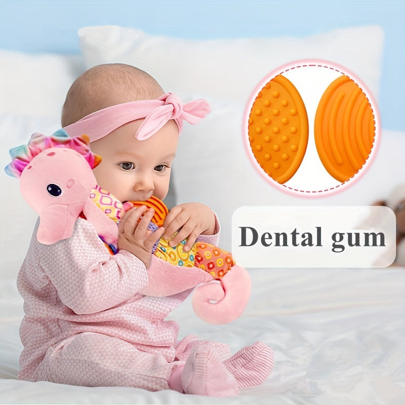 Soft Plush Seahorse Baby Toy with Bell, Christmas Gift, Halloween Gift, Thanksgiving Gift, Easter Gift for Newborn