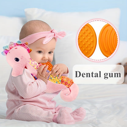 Soft Plush Seahorse Baby Toy with Bell, Christmas Gift, Halloween Gift, Thanksgiving Gift, Easter Gift for Newborn