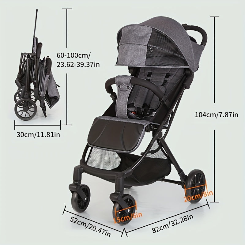 Foldable Pocket Cart, Mesh Baby Stroller, Breathable And Comfortable In Summer, Carbon Steel Frame, Baby Stroller, Wear-Resistant Wheels, As Halloween, Chrismas Gift