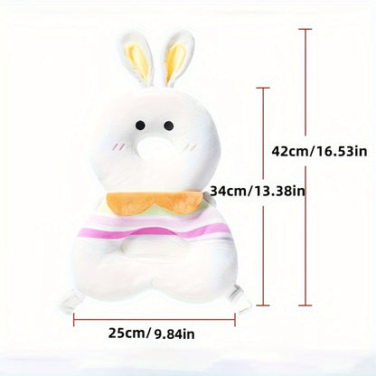Plush Bunny & Bear Anti-Fall Pillow, Summer Baby Toy, Walking Headrest, Soft Polyester, White, Baby Safety Head Protection Pad