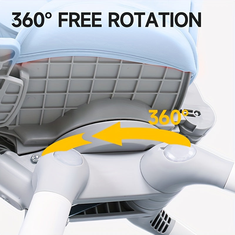 Travel Stroller, Compact Stroller, 360°Reversible Seat Lightweight Baby Stroller, Airplane Compatible, Full Recline Ergonomic Backrest, Adjustable Backrest, Load Up To 50lbs For Toddlers-Blue