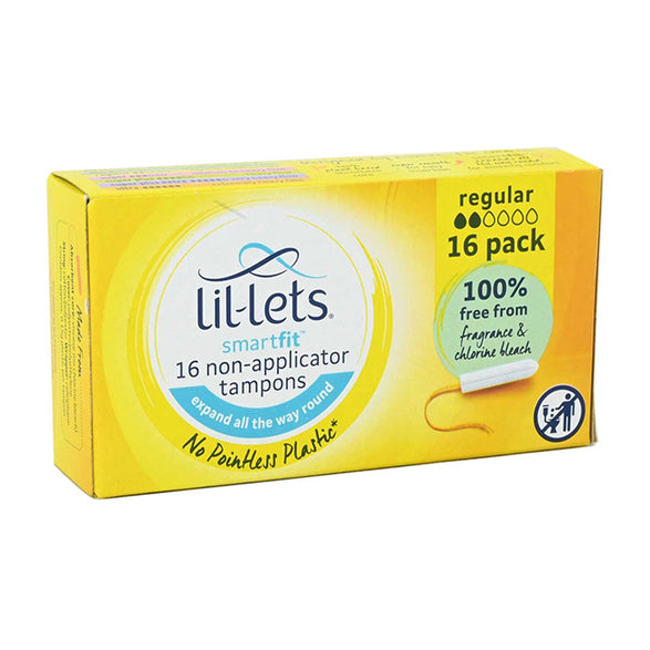سدادات قطنية عادية من Lil Lets Non App Tampon مقاس 16 قطعة